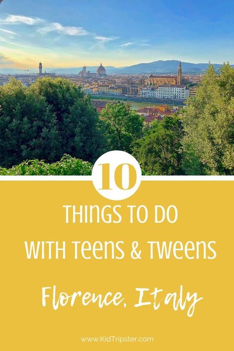 10 Things to do with teens and tweens in Florence, Italy. #florence #italy #teens #familytravel #travelwithteens Florence With Kids, Italy With Teens, Europe With Teens, Things To Do With Teens, Ideas For Camping, Thailand Activities, Italy Trip Planning, Italy 2023, Going Abroad