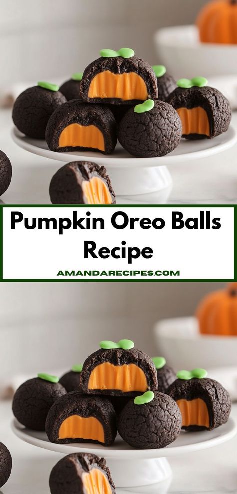 Need a fun and festive dessert? This Pumpkin Oreo Balls recipe is quick to prepare and bursting with seasonal flavor. Ideal for holiday gatherings, these sweet treats will impress your guests and satisfy your cravings. Cream Cheese And Pumpkin, Oreo Balls Recipe, Pumpkin Cream Cheese Pie, Thanksgiving Desserts Table, Oreo Balls, Cheese Pumpkin, Crushed Oreos, Festive Desserts, Delicious Pumpkin