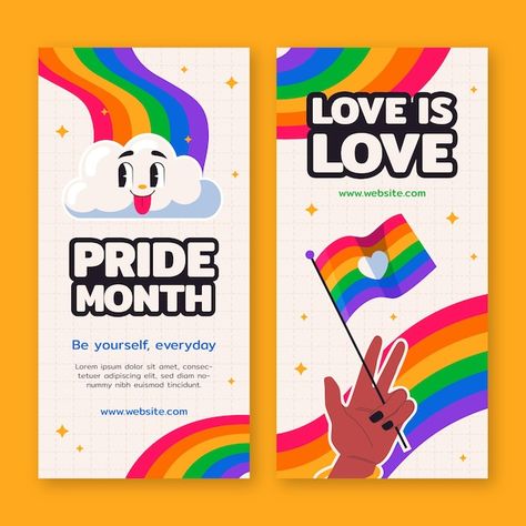 Vertical Banner, Pride Day, Pride Month, Banner Template, Vector Photo, Graphic Resources, Vector Free, Social Media, Photo And Video