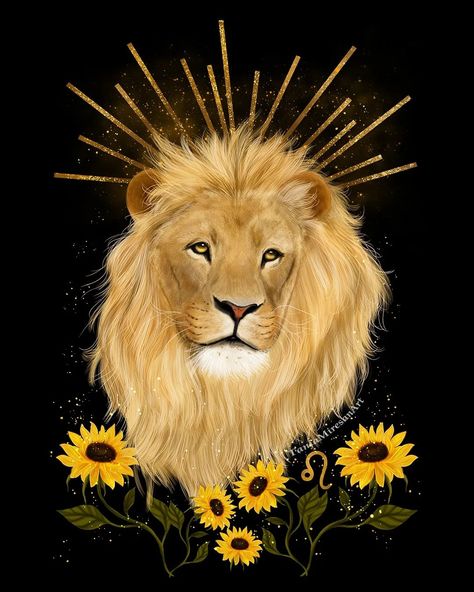 It's Leo season 🦁♌🌻 . . . . . . . . . #leo #leoseason #leoart #leo♌ #zodiac #zodiacsign #zodiacsigns #astrology #horoscope #art #artist #artoftheday #artofinstagram #lion #leozodiac #artlover #artwork #illustration #leosign #leowoman #wildlife #drawing #cottagecore #darkcottagecore #magic #nature #witch #witchcommunity #witchy Leo Zodiac Illustration, Leo Season Aesthetic, Leo Witch, Leo Core, Drawing Cottagecore, Wildlife Drawing, Zodiac Illustration, Horoscope Art, Magic Nature