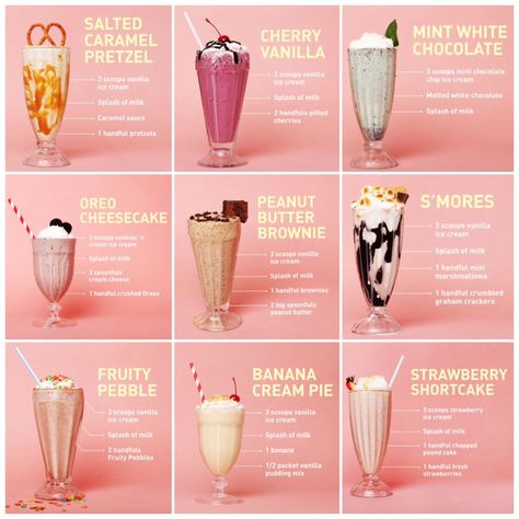 Summer shakes from food network snapchat Summer Shakes Recipes, Milk Shakes Recipes, Summer Milkshakes, Milk Shake Recipes, Healthy Milkshakes, Gökkuşaği Pasta, Resep Starbuck, Minuman Starbucks, Resep Koktail