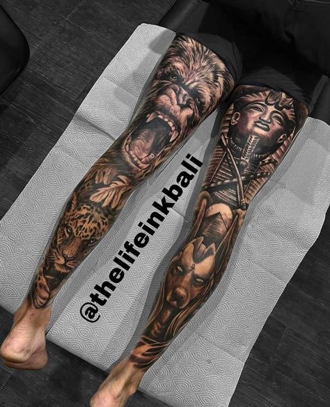 Back Leg Sleeve Tattoo, Mexican Leg Sleeve, Full Leg Sleeve Tattoo Male, Men Leg Sleeve Tattoo Ideas, Full Leg Tattoo Men, Mens Leg Sleeve Tattoo, Jungle Tattoos, Full Leg Sleeve, Roy Cohn