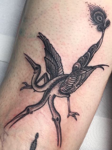 Spooky Bird Tattoo, Two Headed Bird Tattoo, Hieronymus Bosch Tattoo, Laputa Tattoo, Bosch Tattoo, Harpy Tattoo, Paintings Tattoo, Tattoo Monster, Scratch Tattoo