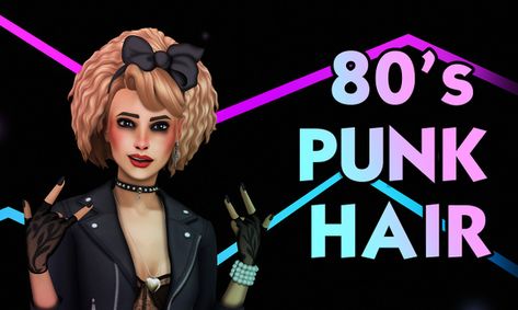 Cooper322 is creating Custom Content for The Sims 4 | Patreon 80s Punk Hair, 80’s Punk, 1980s Hair, Sims 4 Decades Challenge, 80s Punk, Sims 4 Anime, Pelo Sims, Punk Pins, 80s Hair