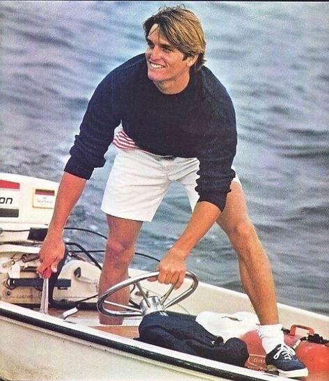 AHOY FROM RALPH! Polo Ralph Lauren model extraordinaire Buzzy Kerbox @buzzykerbox shows how to spend your Wednesday in this 1982 shot.… Old Ralph Lauren Ads Men, Old Polo Ralph Lauren Ads, Vintage Polo Ralph Lauren Ads, Old Ralph Lauren Men, Ralph Lauren Mens Outfits, Ralph Lauren Old Money Men, Vintage Ralph Lauren Aesthetic Men, Mens Sailing Fashion, Ralph Lauren Mens Style