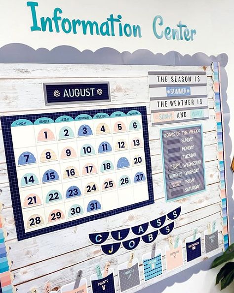 Cool Calendars, Classroom Makeover, Elementary Classroom Decor, Classroom Calendar, Magnolia Market, Classroom Bulletin Boards, Class Room, New Classroom, Information Center