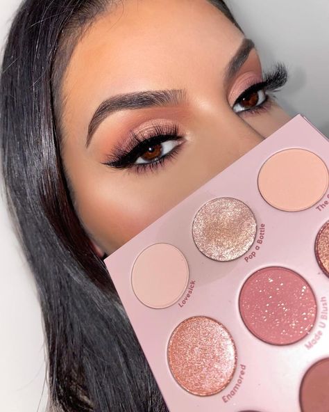 ColourPop Cosmetics on Instagram: “just a crush 💘  Wearing: “blush crush” palette + “no filter” light 16 + “you’re a catch” super shock highlighter compact -…” Blush Crush Palette Looks, Colourpop Blush Crush, Colourpop Blush, Organization Makeup, Colourpop Eyeshadow, Brunette Makeup, Pink Eye Makeup, Eye Makeup Styles, Summer Makeup Looks