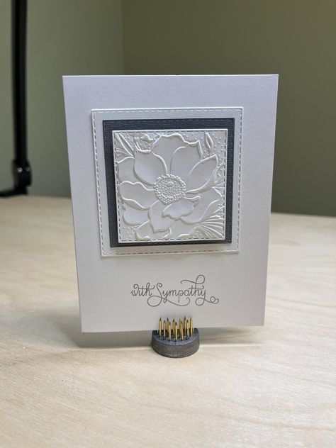 Simple Sympathy Cards, Sympathy Cards Handmade, Paper Glue, Embossed Cards, Sympathy Card, Ink Stamps, Special Cards, Embossing Folders, Creative Cards