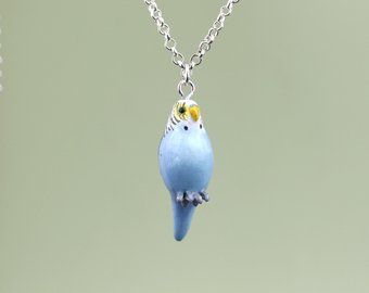 Parrot Jewelry, Blue Budgie, Animal Totem, Animal Sculpture, Clay Figurine, Miniature Animals, Airbrush Makeup, Clay Art Projects, Popular Jewelry