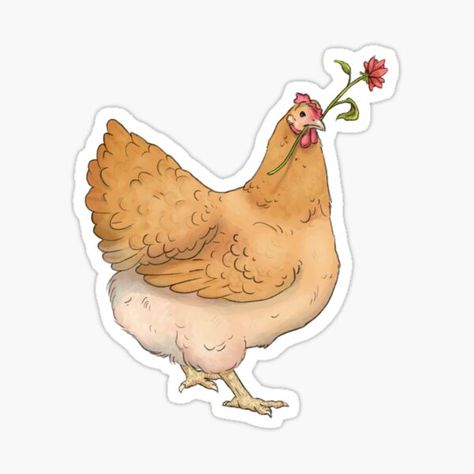 Red Flower Sticker, Chicken Sticker, Blue Chicken, Silkie Chickens, Crazy Chicken Lady, Cute Chickens, Chicken Humor, Chicken Lovers, Pet Chickens