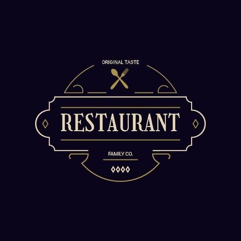 Free Vintage Elegant Restaurant Logo template Fancy Restaurant Logo, Elegant Restaurant Logo, Luxury Restaurant Logo, Expensive Restaurant, Resturant Logo, Pub Logo, Badge Logo Design, Time Vector, Restaurant Logos