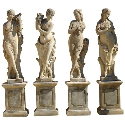 French Statue, Italian Statues, Stone Garden Statues, Roman Statue, Greek Statues, Vintage Statues, Antique Statue, Roman Sculpture, Historical Artwork