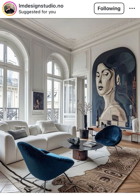 Parisian Interior, Neoclassical Interior, Living Room Design Inspiration, Classic Interior Design, Design Salon, French Interior, Classic Interior, Home Room Design, Apartment Interior