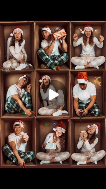 Family Holiday Pajamas Photo Ideas, Christmas Pictures In Bed, Christmas Family Picture Ideas, Christmas Picture Backdrop Ideas, Christmas Shoot Ideas, Christmas Family Photo Ideas, Fun Family Christmas Photos, Christmas Photography Ideas, Picture Collage Ideas