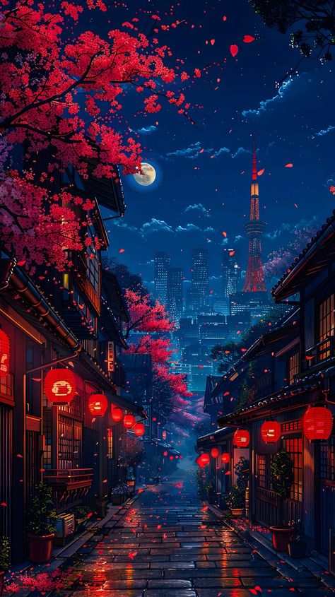 Cool Animated Wallpaper Backgrounds, Lights Trees, Glow Night, Aesthetic Wallpaper Iphone, Cocoppa Wallpaper, Japon Illustration, Cool Wallpapers Art, Anime Artwork Wallpaper, Fantasy Art Landscapes