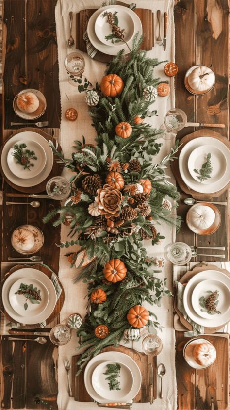 Winter Thanksgiving Decor, Thanksgiving 2024 Tablescape, Thanksgiving Party Table Decorations, Thanksgiving Brunch Decorations, Kids Table Thanksgiving Ideas, Thanksgiving Island Decor, Thanks Giving Tablescape, Friendsgiving Table Ideas, Long Thanksgiving Table