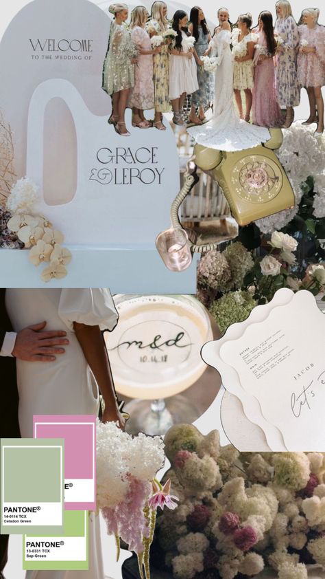 Modern green, pink and cream wedding palate! #modernwedding #chicwedding #weddinginspiration #weddingphotography Wedding Palate, Pink And Cream Wedding, Bridal Era, Pink Green Wedding, French Modern, Wedding Moodboard, Sage Wedding, Cream Wedding, Wedding 2025