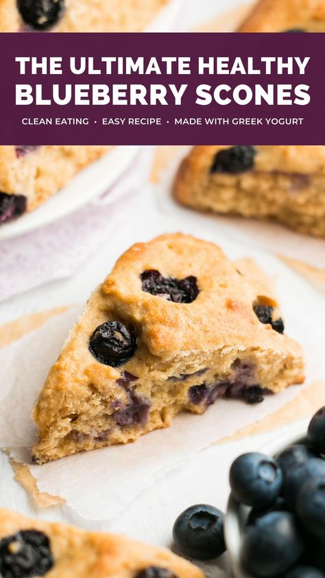 Blueberry Scones Recipe Easy, Healthy Blueberry Scones, Scones Recipe Healthy, Yogurt Scones Recipe, Best Blueberry Scones, Blueberry Scones Easy, Scones Healthy, Scones Blueberry, Healthy Scones