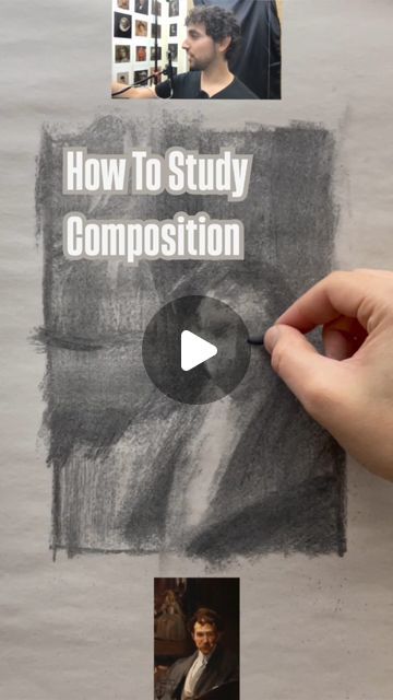 Ken Goshen on Instagram: "This is an incredibly useful exercise for excelling at composition and values. 🌒

All you need is willow charcoal, newsprint paper, an eraser, and 15 minutes or fewer. ✔️

If you do this on a daily basis your painting and drawing skills will be transformed radically in just a few weeks. 🦾

You’ll also gain much more insight into how master painters thought about design. 🕶️

Pick a new masterpiece reference each time you try. This one is by professor Sorolla. 🎓" Master Painters, Composition Drawing, Newsprint Paper, Painting And Drawing, Drawing Skills, You Tried, 15 Minutes, All You Need Is, Painting & Drawing