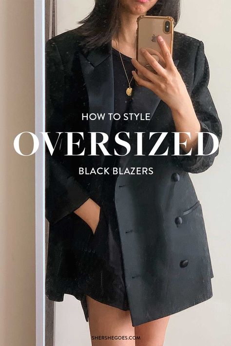 how to wear a black blazer - 20 oversized blazer outfit ideas in a youtube video lookbook! blazer style, classic style, minimalist style, all black outfit, black oversized blazer outfit, blazer over dress outfit ideas, winter blazer outfit ideas #oversizedblazer #blazer #fashion #womensfashion #blazers #blackblazers #howtostyle Styling Oversized Black Blazer, Oversized Blazer Night Out, Black Blazer Over Dress, Oversized Black Blazer Outfit Classy, Big Blazer Outfits Black, Black Dress With Black Blazer, Wedding Guest Dress With Blazer, Black Oversized Blazer Outfits For Women, How To Style Leather Blazer