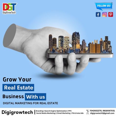 Real Estate Digital Marketing Services Digital Marketing Real Estate, Real Estate Digital Marketing, Marketing For Real Estate, Marketing Real Estate, Real Estate Business, Grow Your Business, Real Estate Investing, Digital Marketing Services, Search Engine Optimization