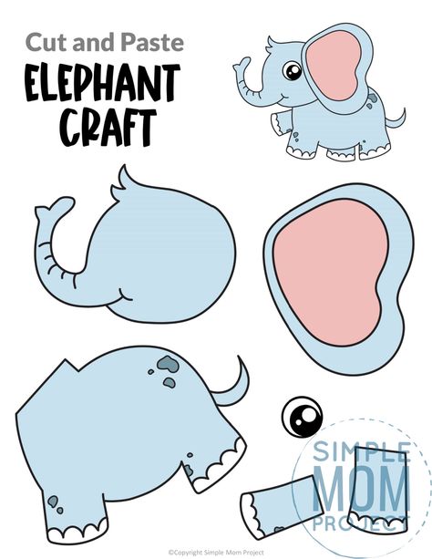 This printable preschooler, kindergarten and toddler elephant craft is the perfect addition to any Letter E lesson. It can be glued to a toilet paper roll, paper plate, Milk Jug or even a paper bag to have added fun with this free elephant craft template. Click to download and print your elephant craft template now! Elephant Headband, Jungle Animal Crafts, Zebra Craft, Elephant Craft, Safari Crafts, Elephant Template, Zoo Animal Crafts, Giraffe Crafts, Elephant Printable