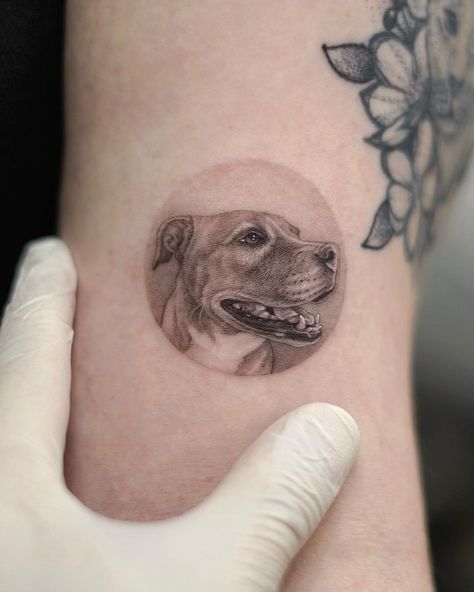 Micro Realism Tattoo, Tiny Dog Portrait Tattoo, Realistic Dog Portrait Tattoo, Two Dog Portrait Tattoo, Joy Tattoo, Dog Portrait Tattoo Black And White, Bridge Tattoo, Realism Dog Portrait Tattoo, Dog Portrait Tattoo