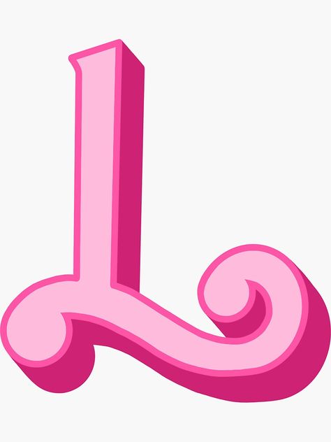 L Sticker, Sticker Drawing, Barbie Party Decorations, Initial L, Cricut Stencils, Bubble Stickers, Barbie Style, Barbie Birthday, Barbie Party