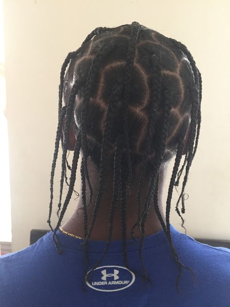 Men’s Boxbraids, Men’s Box Braids Long Hair, Men’s Single Plaits, Men’s Single Braids, Triangle Part Braids, Men’s Big Single Braids, Braid Styles For Men, Braids For Boys, Single Braids