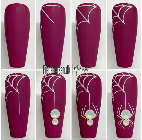 How To Paint Spider Webs On Nails, Halloween Nail Art Tutorial, Nail Halloween, Spider Gel, Halloween Nails Diy, Holloween Nails, Tips Nails, Halloween Nails Easy, Gel Paint