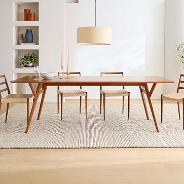 Mid-Century Expandable Dining Table (39"–92") West Elm Mid Century, Mid Century Dining Table, Midcentury Modern Dining Table, Expandable Table, Expandable Dining Table, Small Kitchens, Rectangle Dining Table, Mid Century Modern Dining, Mid Century Dining