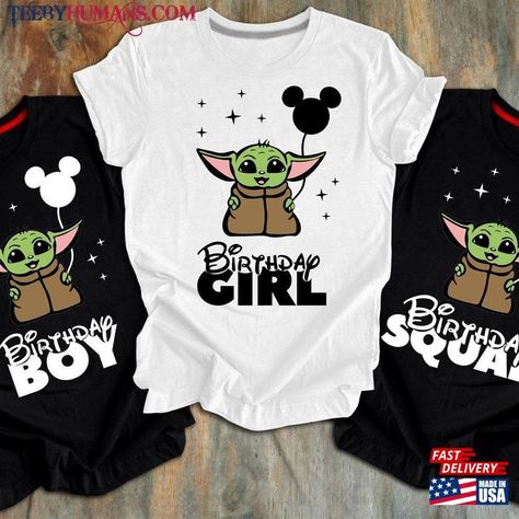 Yoda Shirt Ideas, Baby Yoda Birthday, Yoda Birthday, Yoda Party, Yoda Shirt, Star Wars Outfits, Birthday Shirt, Party Shirts, Kids Birthday Party