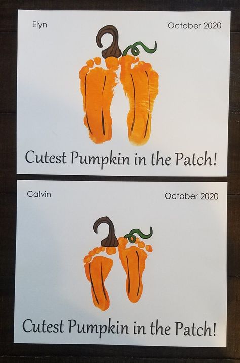 Feet Pumpkin Craft, Pumpkin Craft For Infants, Hand Print Pumpkin Craft, Nicu Thanksgiving Crafts, Fall Infant Footprint Art, Footprint Pumpkin Craft, Pumpkin Footprint Craft, Pumpkin Crafts For Babies, Halloween Footprint Art For Infants