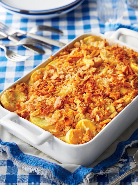 Church Basement Recipes for Picnics, Luncheons, and Dinner Au Gratin Potato Casserole, Southern Meals, Ham And Noodle Casserole, Hot Chicken Salads, Pineapple Casserole, Southern Living Recipes, Wild Rice Casserole, Cheesy Casserole, Squash Casserole