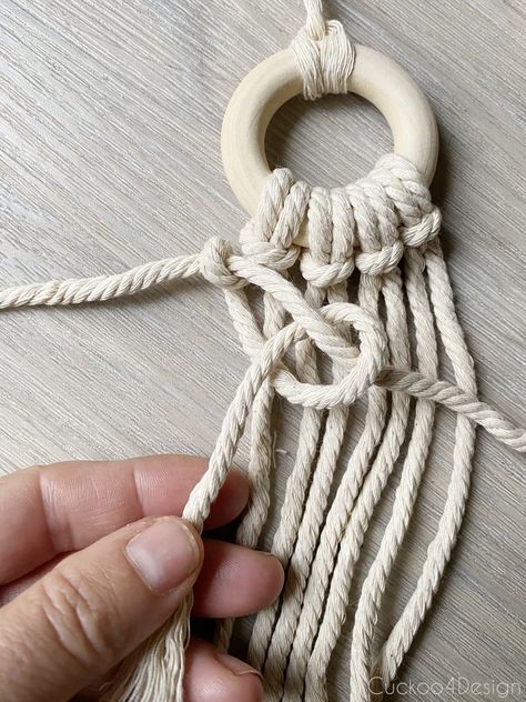 How to make Christmas ornaments with macrame yarn | macrame Christmas ornament | modern macrame | DIY Christmas ornaments | homemade Christmas ornaments | how to make affordable CHristmas ornaments | hygge Christmas ornaments | easy mini macrame | mini macrame wall hanging | macrame ornament | Bohohemian Home Decor | Boho Macrame Christmas Ornaments Diy, Macrame Ornaments Diy, Christmas Ornaments Easy, Diy Christmas Crafts To Sell, Make Christmas Ornaments, Macrame Circle, Macrame Christmas Ornaments, Diy Xmas Ornaments, Yarn Macrame