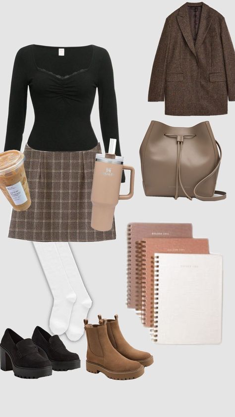 #darkacademia #bookish #booklover #academy #school #fall #autumn #outfit Outfit Shuffles, Autumn Outfit, Dark Academia, Fall Autumn, Book Lovers