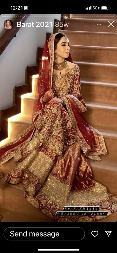 Red Bridal Lehenga Pakistani, Bridal Lehenga Pakistani, Bridal Gharara, Nikkah Outfit, Asian Attire, Bridal 2023, Bridal Dresses 2022, Pakistani Bridal Hairstyles, Pakistani Bridal Lehenga