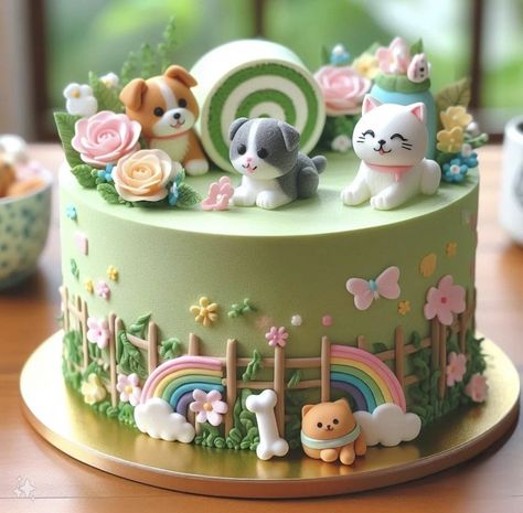 @erlitakrist Cat Cake Ideas, Bolo Snoopy, Tart Cake, Disney Character Drawings, Flamingo Cake, Puppy Cake, 3rd Birthday Cakes, Clay Keychain, Cute Food Drawings