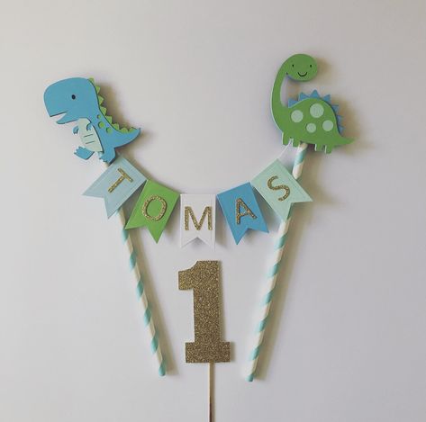 Dino First Birthday Cake, Diy Dinosaur Cake Topper, Dinosaur Birthday Cake Topper, Dino Cake Topper, Dinosaur Topper, Topper Dino, Dinosaur Cake Topper Cricut, Baby Dinosaur Party, Dinosaur Birthday Cake