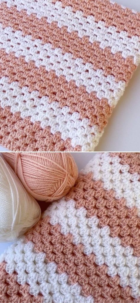 Crochet Blanket Granny Stripe, Granny Stripe Crochet, Granny Stripe Blanket, Striped Crochet Blanket, Granny Square Haken, Crochet Throw Pattern, Crochet Blanket Pattern Easy, Crochet Afghan Patterns Free, Easy Crochet Baby Blanket