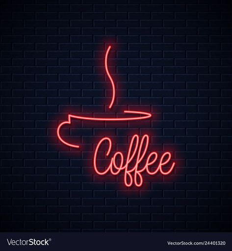 Coffee Shop Neon Sign, Neon Coffee Sign, Neon Cafe, Neon Coffee, Coffee Neon Sign, Art Coffee Shop, Coffee Neon, Neon Lettering, Neon Quotes