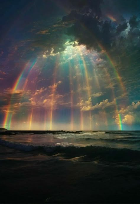 Angel Clouds, Rainbow Pictures, Rainbow Photography, Colour Contrast, Pretty Landscapes, Sky Art, Natural Phenomena, Pretty Wallpapers Backgrounds, Beautiful Sky