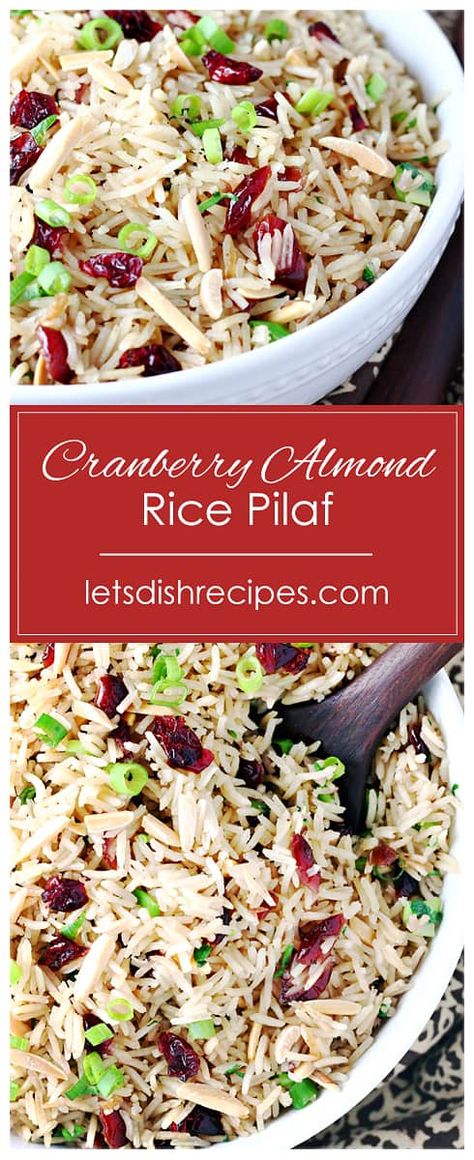 Almond Rice Pilaf, Cranberry Rice, Vegetable Rice Pilaf, Easy Rice Pilaf, Almond Rice, Rice Pilaf Recipe, Pilaf Recipe, Rice Side Dish Recipes, Pilaf Recipes