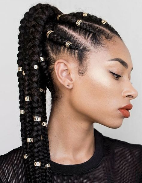 Feed In Braids Ponytail, Tan Skin Blonde Hair, Braids Ponytail, Feed In Braids Hairstyles, Feed In Braids, Goddess Braids Hairstyles, African Hair Braiding Styles, Braiding Styles, Braided Cornrow Hairstyles