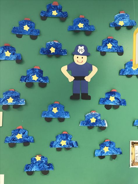 Police art Police Car Art Preschool, Police Activities For Toddlers, Community Helpers Week, January Lesson Plans, Police Crafts, Community Helpers Activities, Police Art, Police Activities, Community Helpers Preschool