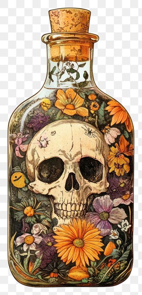 Potion Bottles Aesthetic, Potion Bottle Art, Halloween Potion, Romantic Grunge, Halloween Potion Bottles, Flower Bottle, Halloween Potions, About Halloween, Aesthetic Halloween