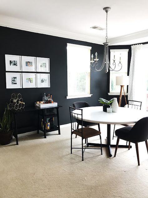 Carpeted Dining Room, Rug On Carpet Living Room, Rug On Carpet, Apartment Carpet, Dining Room Refresh, Black And White Dining Room, Dining Room Images, Area Rug Dining Room, Dining Room Floor