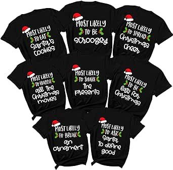 Matching Family Christmas Shirts Most Likely to Superlative Tee, Funny Pajamas Holiday Vacation Outfit Friends T-Shirt Multicolor Matching Family Holiday Pajamas, Family Holiday Pajamas, Matching Family Christmas Shirts, Funny Pajamas, Friends T Shirt, Matching Christmas Shirts, Family Christmas Pajamas, Merry Christmas Shirts, Friends Tshirt