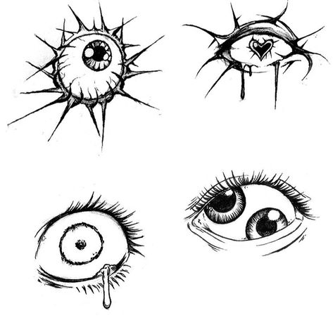 Eyeball Character Design, Eyeball Art Weird, Closed Eye Tattoo, Eyeball Drawings, Creepy Eyes Drawing, Eyeball Illustration, Eyeball Drawing, Eyeball Tattoo, Drawing Bases