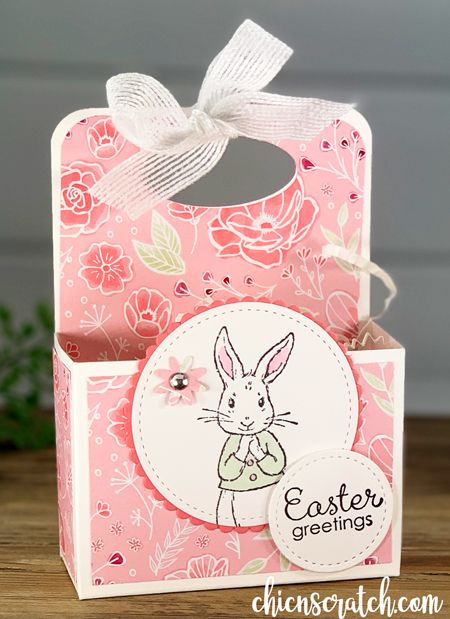 How to make Easter Box - Chic n Scratch Fable Friends, Easter Treat Box, Stampin Up Easter, Diy Ostern, Easter Projects, Easter Greetings, Easter Candy, Bunny Crafts, Easter Egg Decorating